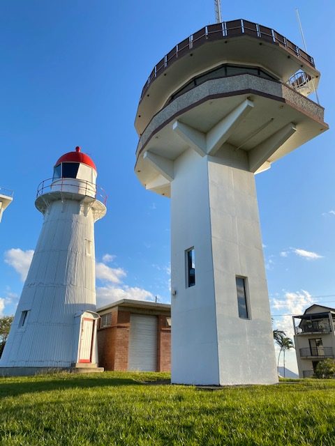 The original Caloundra lighthouse and the 1968 building.